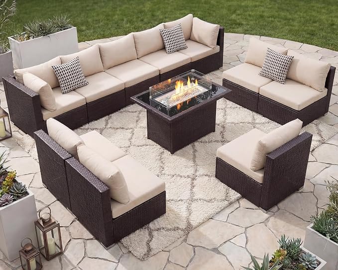 NICESOUL Modern Luxury Outdoor Patio Sectional Furniture Set - Image 2
