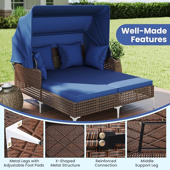 Tangkula Outdoor Rattan Daybed - Image 9