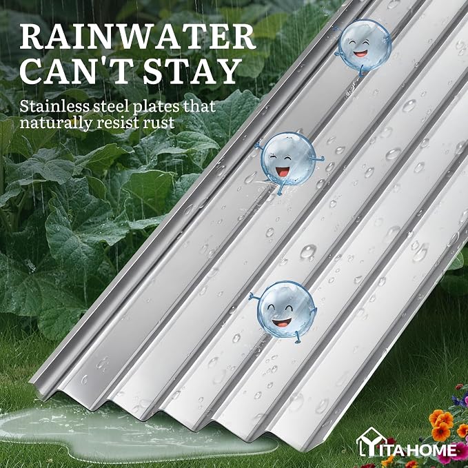YITAHOME 8x4x3ft Large Raised Garden Bed Kit, Galvanized Metal Planter Box - Image 5