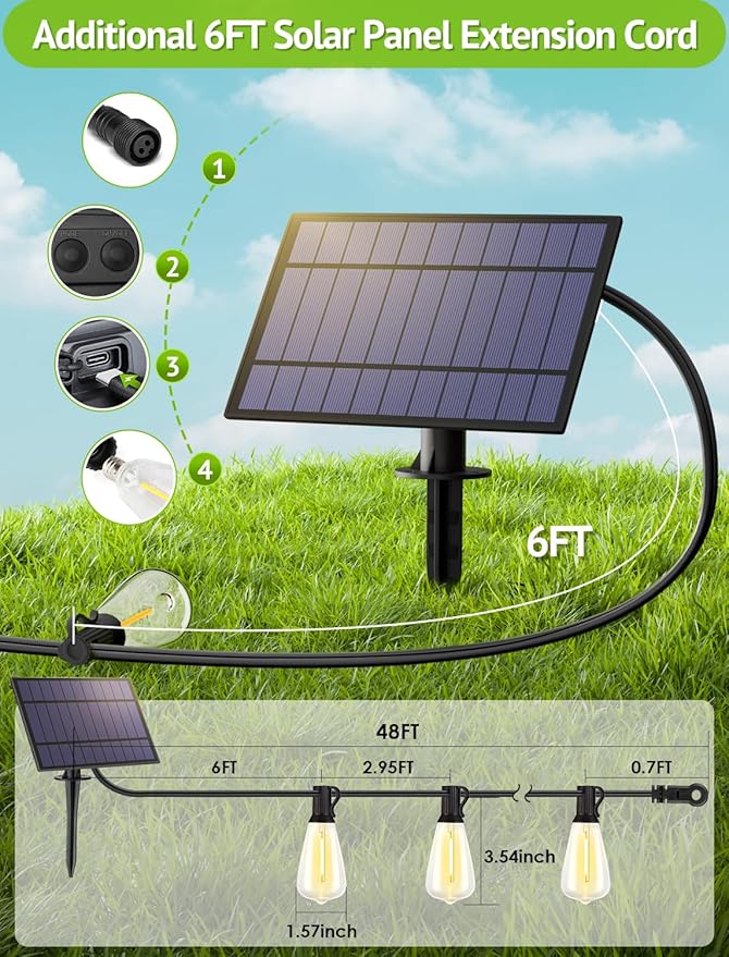 48FT Solar String Lights Outdoor - Image 4