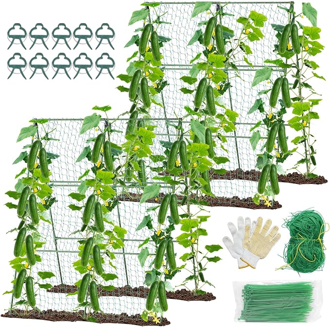 55" H x 36" W Cucumber Trellis for Raised Bed Garden, Cucumber Trelli for by MQHUAYU