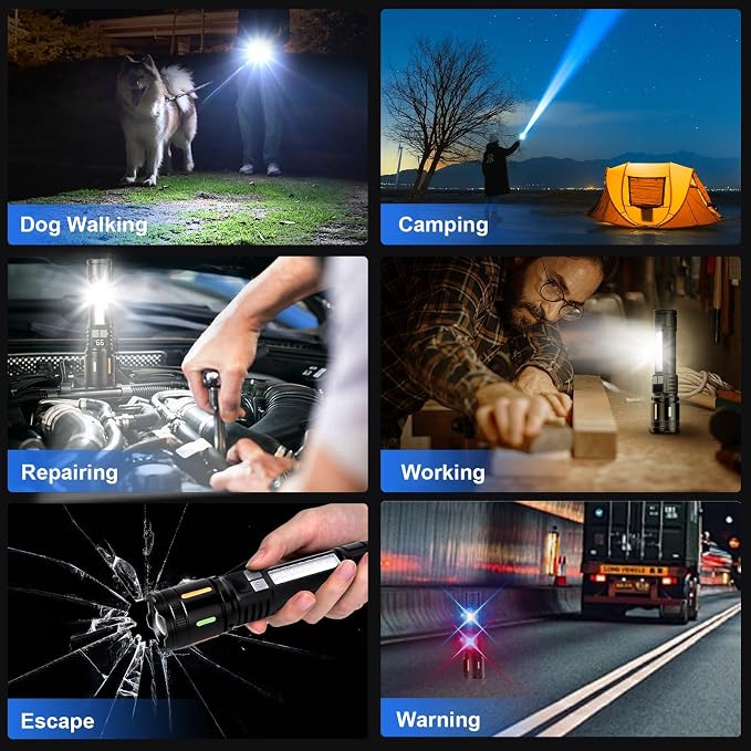Rechargeable Flashlight High Lumens 900, Super Bright LED Handheld Flashlights - Image 6