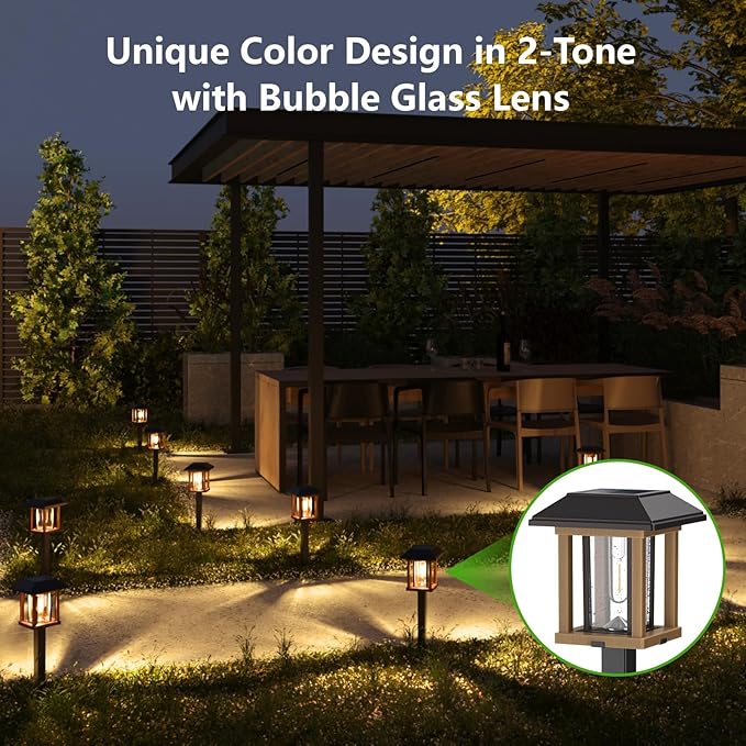 XMCOSY+ Solar Pathway Lights Outdoor, 25 LM LED Garden Lights - Image 4