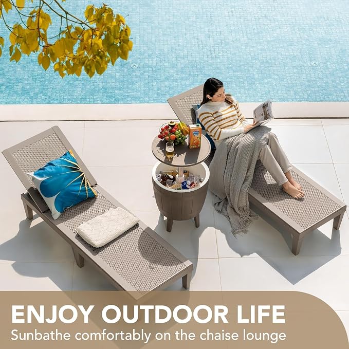 Devoko Outdoor Chaise Lounge Chair Set of 4 - Image 5