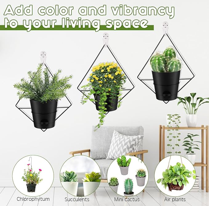 Baderke 6 Sets Wall Planters for Indoor Plants Hanging Wall Planter - Image 4