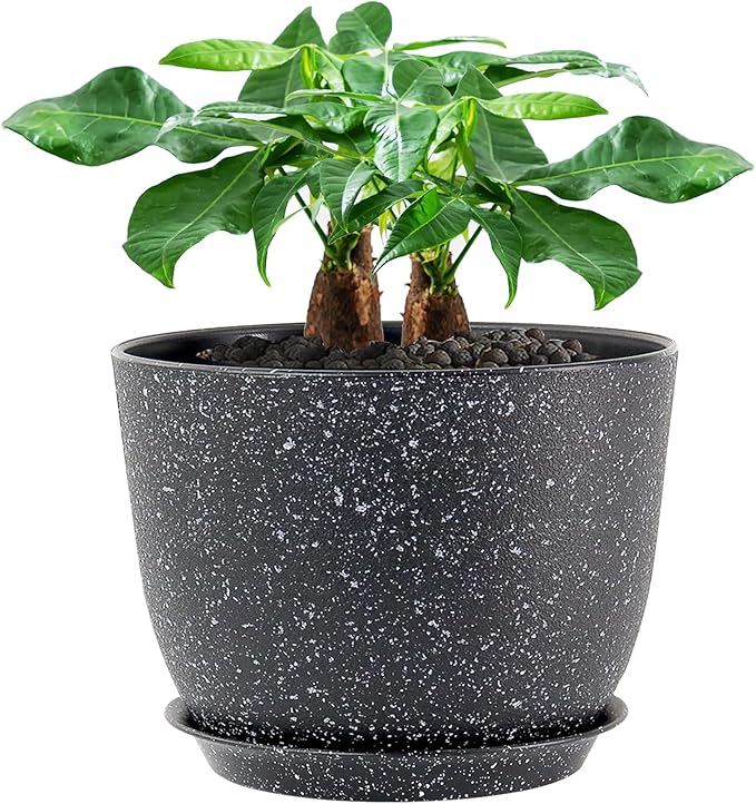 12inch Large Plant Pot, Modern Plastic Planter by UOUZ