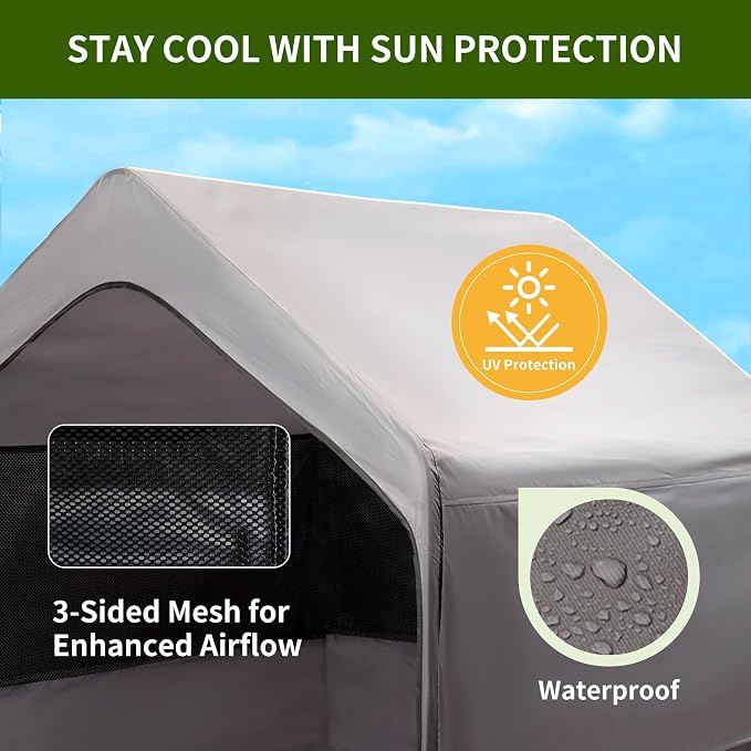 Extra Large Outdoor Dog Tent Replacement Canopy, Big Dog Shade Shelter - Image 2