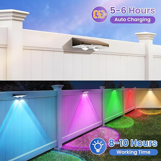 Solar Fence Lights Outdoor 8 Pack - Image 5