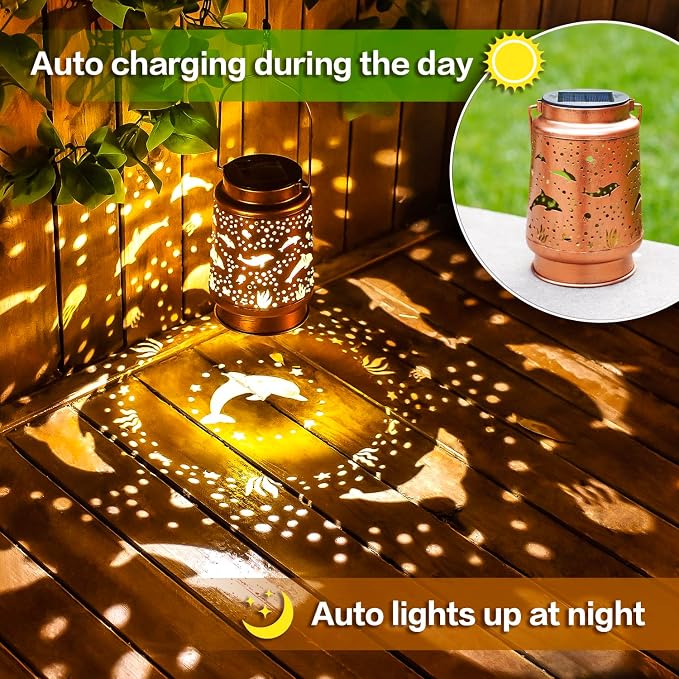 Dolphin Solar Lanterns Outdoor Waterproof Hanging Solar Lights Dolphin Gifts - Image 4