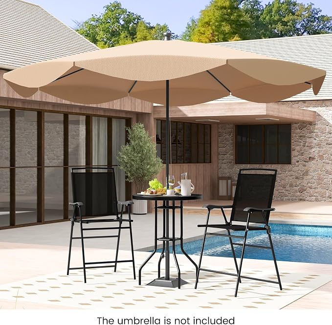 COSTWAY 3 PCS Patio Table and Chairs Set, Bistro Furniture - Image 3