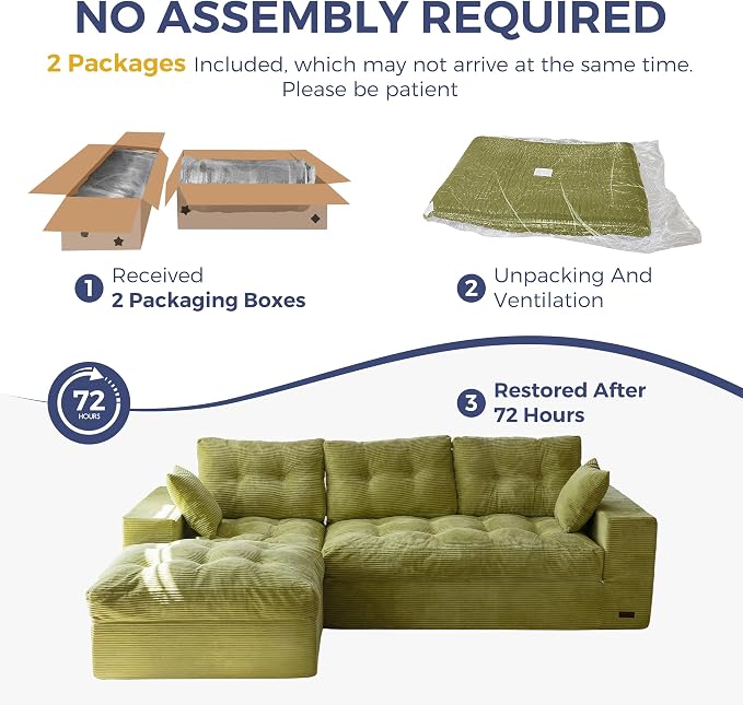 MAXYOYO 104" L Shaped Modular Sectional Sofa - Image 8