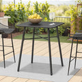 C-Hopetree 41" Counter Height Bar Table, Square Metal Pub Bistro Cocktail Table by C-Hopetree