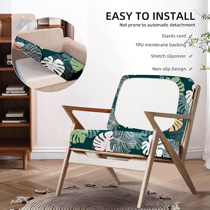 8Pcs Outdoor Cushion Covers, Patio Cushion Covers, Stretch Elastic Slipcovers - Image 5