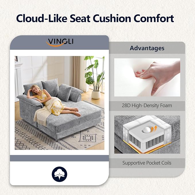 VINGLI Modern Floating Chaise Lounge Chair - Image 4