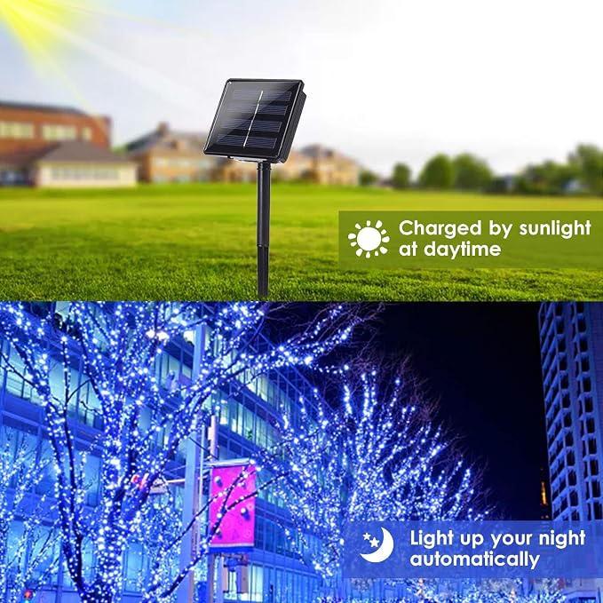 Solar String Lights Outdoor, Copper Wire 8 Lighting Modes Fairy Light - Image 3