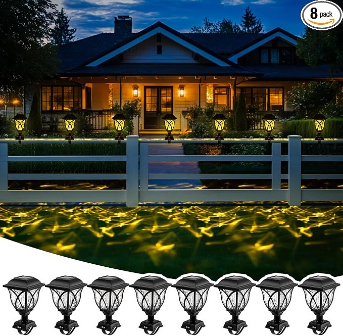 Solar Fence Lights Outdoor Waterproof, Led Solar Lights Outdoor by Suncket