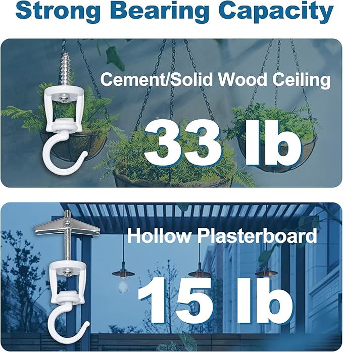 ONIKK Ceiling Hooks for Hanging Plants, Heavy Duty Metal Plant Hooks, Screw in - Image 3