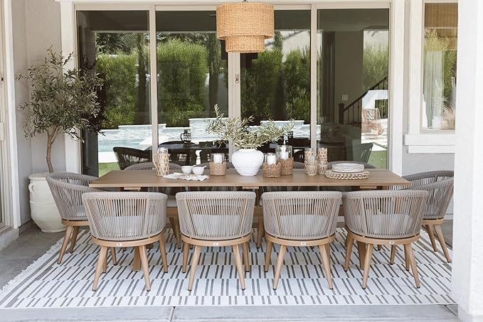 PURPLE LEAF Outdoor Dining Set for 10 All-Weather Aluminum 11 Piece Furniture - Image 2