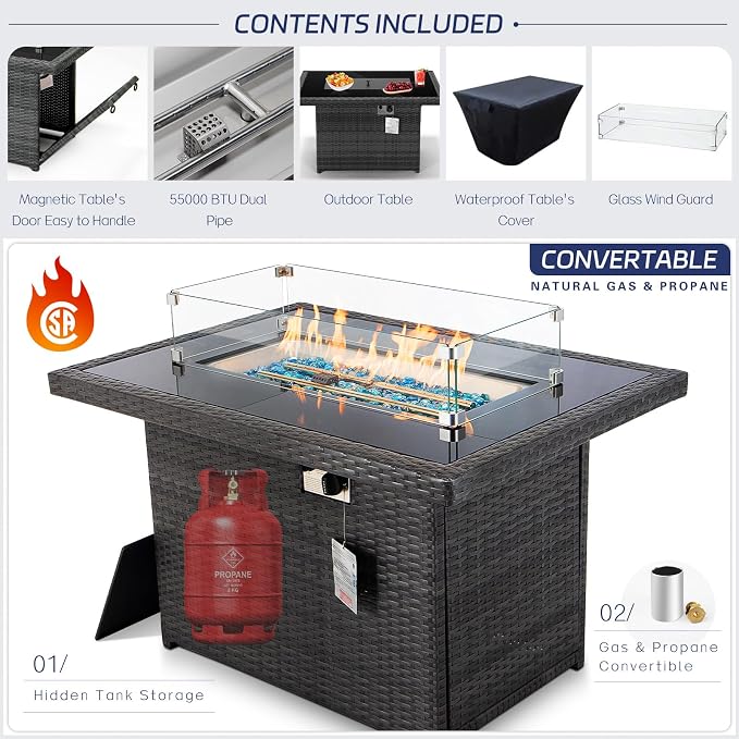 BULEXYARD 9 Pieces Highback Wicker Patio Furniture Set - Image 4