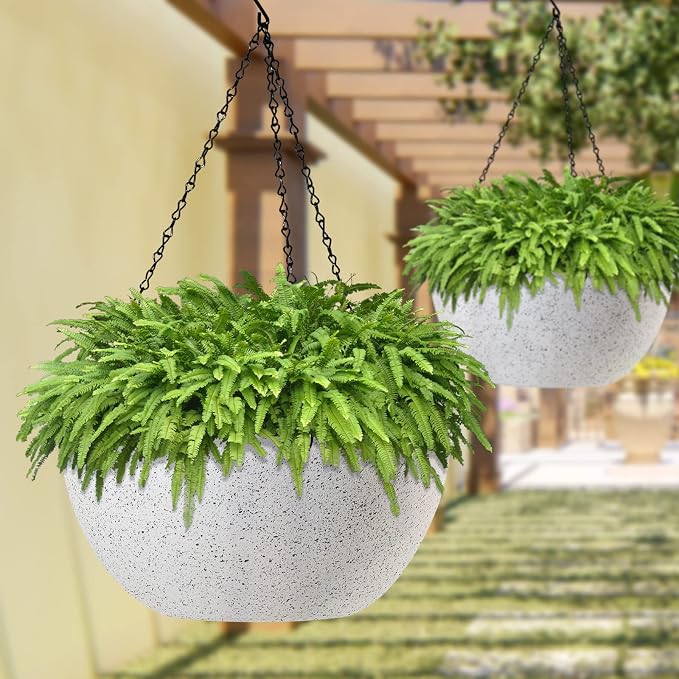 WOUSIWER 13 inch 2Pack Large Hanging Planters - Image 5