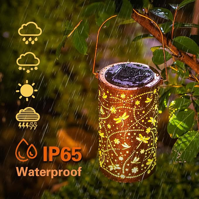 Dragonfly Solar Lanterns Outdoor Waterproof Hanging Solar Lights Dragonfly Gifts - Image 5