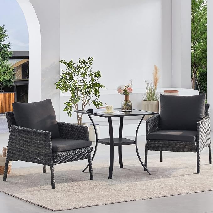 VICLLAX Small Patio Dining Table, No Umbrella Hole - Image 2