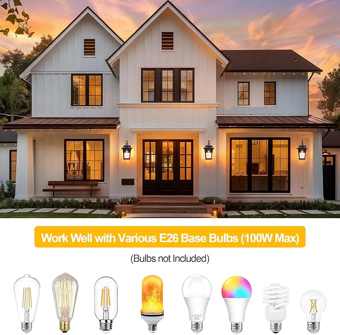 Kalium Outdoor Light Fixtures Wall Mount, Waterproof Exterior Wall Lanterns - Image 8