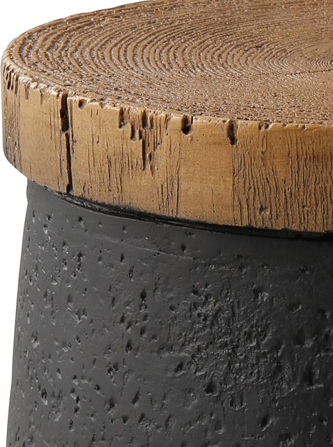 SUNBURY Small Outdoor Side Table, Accent Side Table, Garden Stool Wooden-Look - Image 8