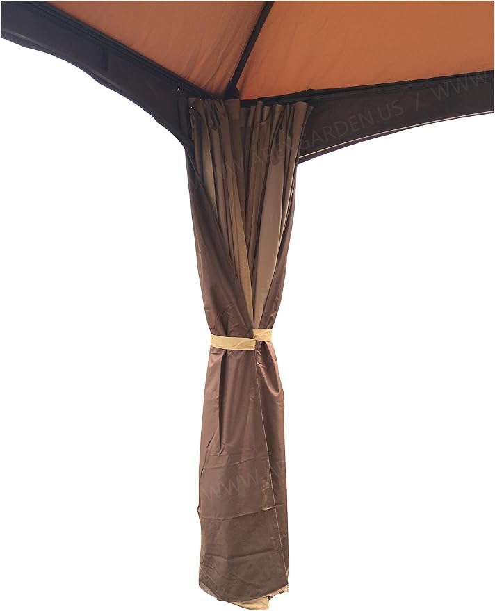 APEX GARDEN 4 Poles Brown Corner Curtain Set - Image 9