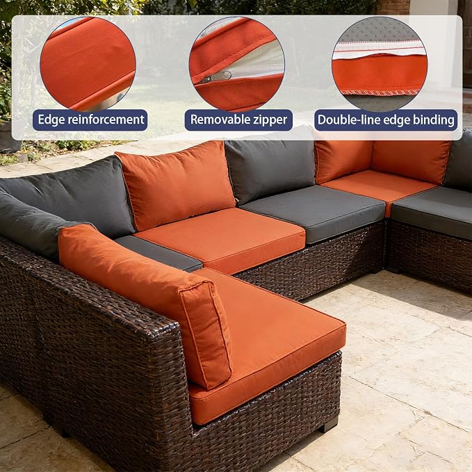 Outdoor Cushions Covers for Patio Furniture, Patio Cushion Covers Replacement - Image 4