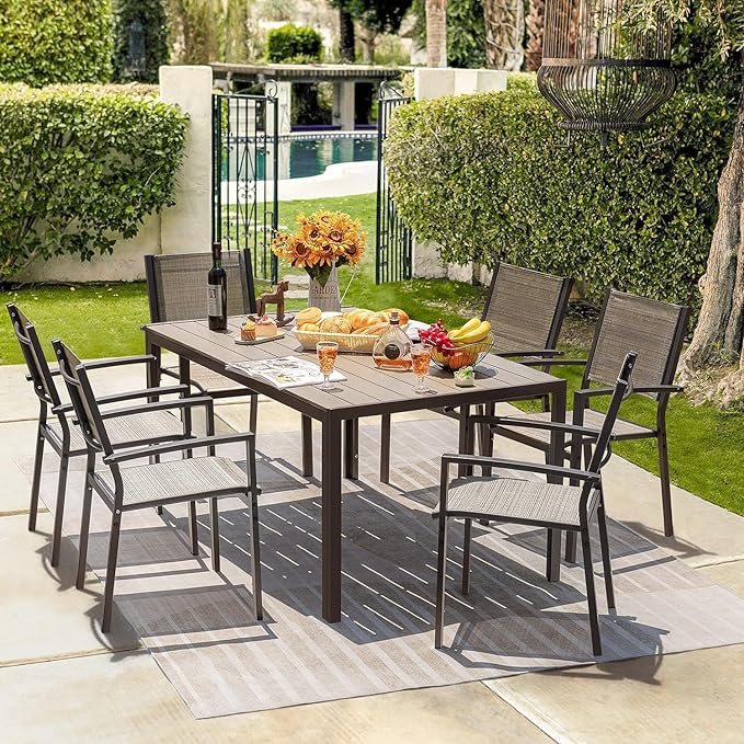 Homall Patio Dining Set 7 Pieces Outdoor Furniture - Image 2