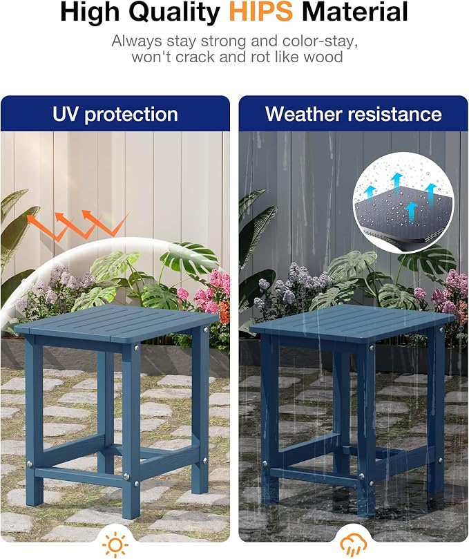 YEFU Outdoor Side Table for Patio: 16" HIPS Weather - Image 5