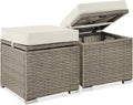 Best Choice Products Set of 2 Wicker Ottomans, Additional Seating, Side Table by BestChoiceProducts