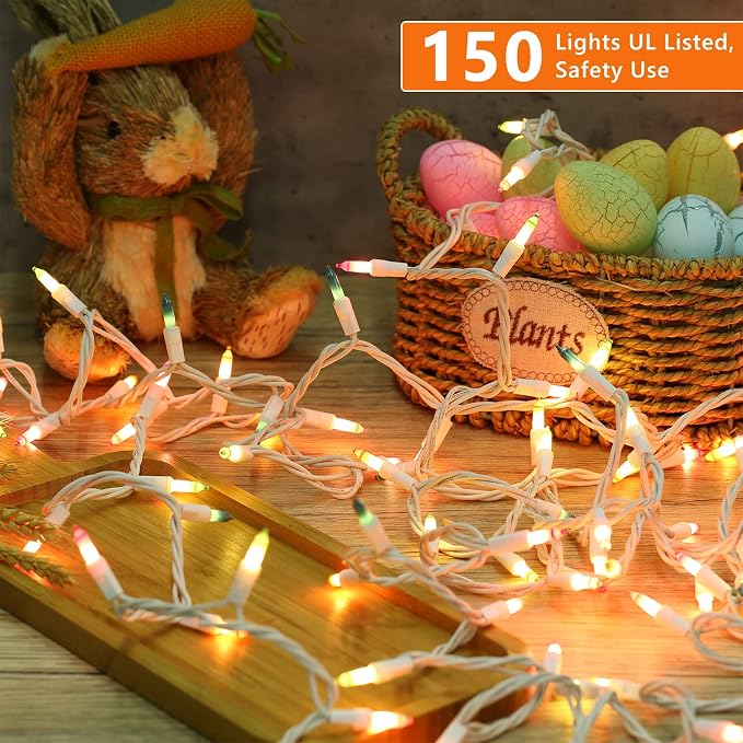 BrizLabs Pastel Easter Lights, 34.8ft 150 Count Pastel Lights Connectable - Image 2