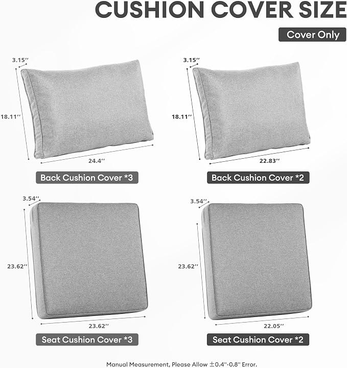 ovios Patio Cushion Covers, Waterproof Cushion Cover - Image 7