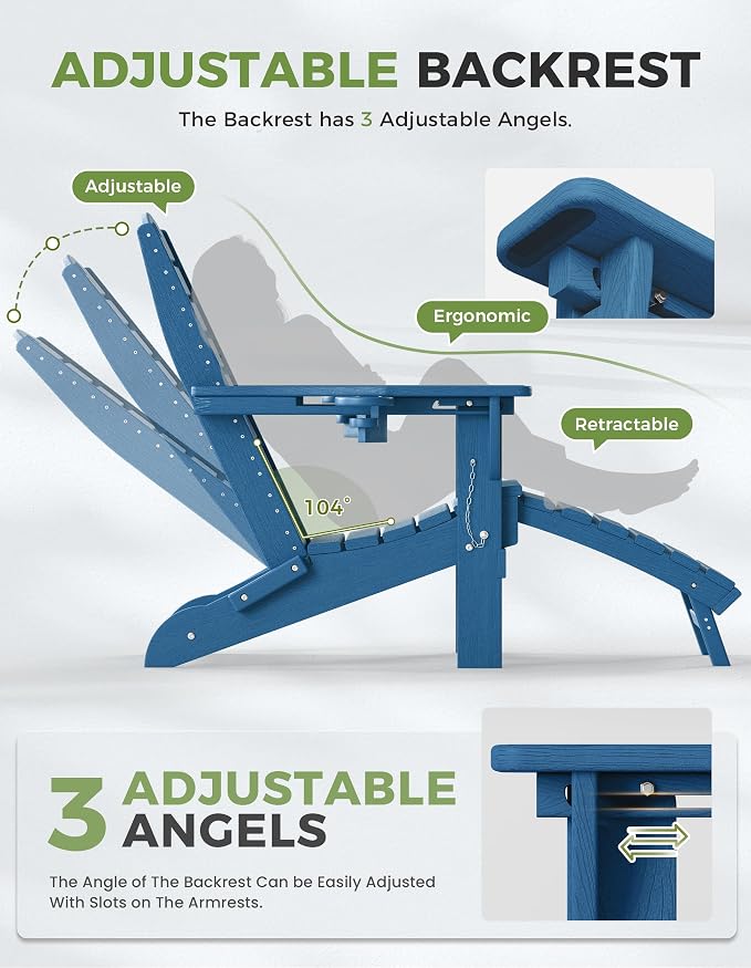 Ciokea Folding Adirondack Chair Set of 6 - Image 5