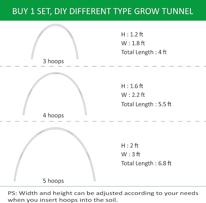 Gardzen Garden Hoops for Raised Beds Greenhouse Hoops, DIY Kit for Row Cover - Image 7