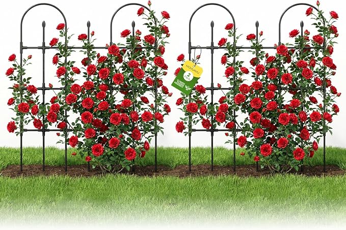 2 Pack Trellis for Climbing Plants Outdoor, 47.2" H Garden Trellis, Rustproof by MQHUAYU