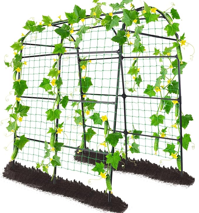 Garden Arch Tunnel Trellis for Climbing Plants Outdoor, 7 ft Tall Metal Walkway by OTOSUNNY