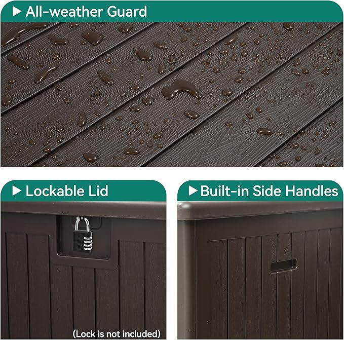 YITAHOME 150 Gallon Double-Wall Deck Box - Image 4