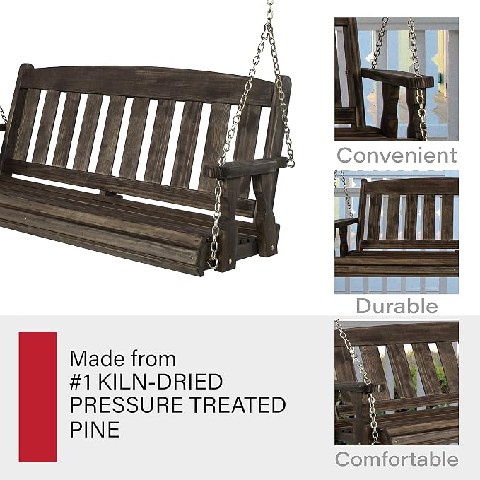 Amish Casual Heavy Duty 800 Lb Mission Treated Porch Swing - Image 5
