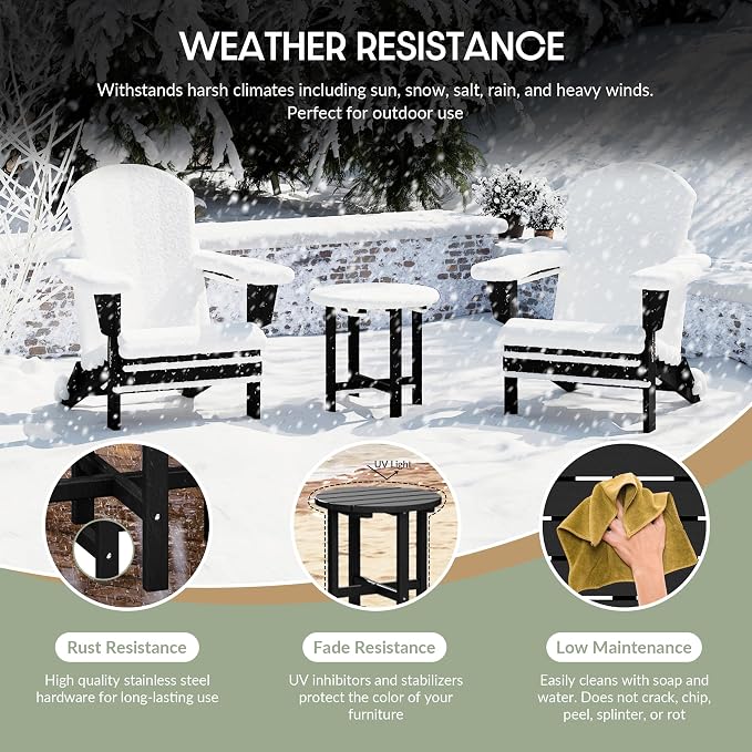 WestinTrends Dylan Adirondack Round Outdoor Side Table - Image 5