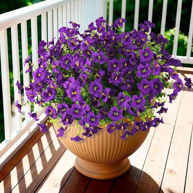 INQCMY Artificial Fake Petunias Flowers by INQCMYPlantRack