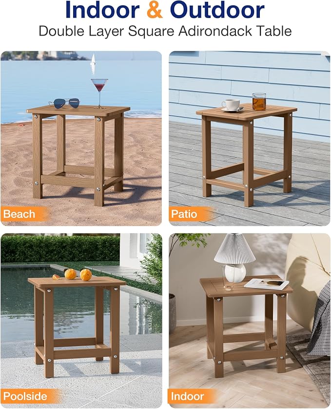 YEFU Outdoor Side Table for Patio: 16" HIPS Weather - Image 7