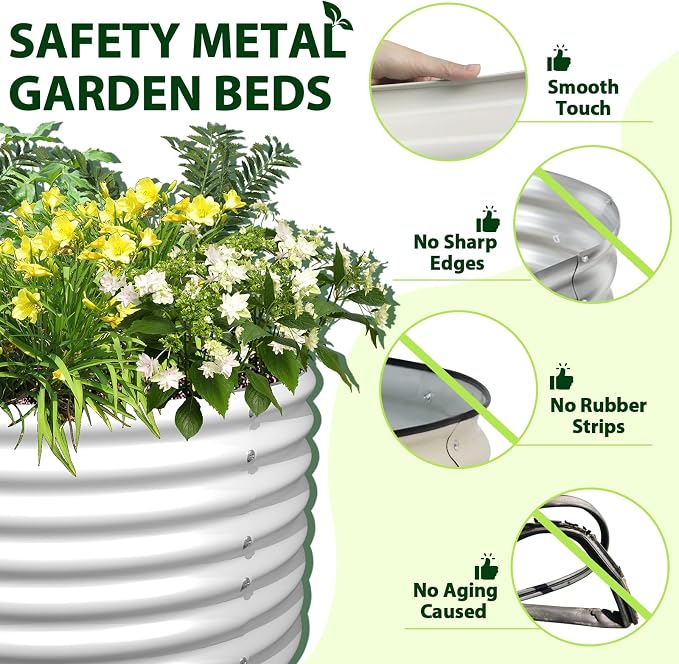 A ANLEOLIFE 4-Pack 6X3X2ft & 8X4X2ft Deep Root Galvanized Raised Garden Beds - Image 2
