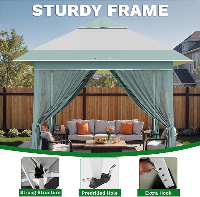 Devoko 12x12 Pop Up Gazebo Canopy Tent - Image 5