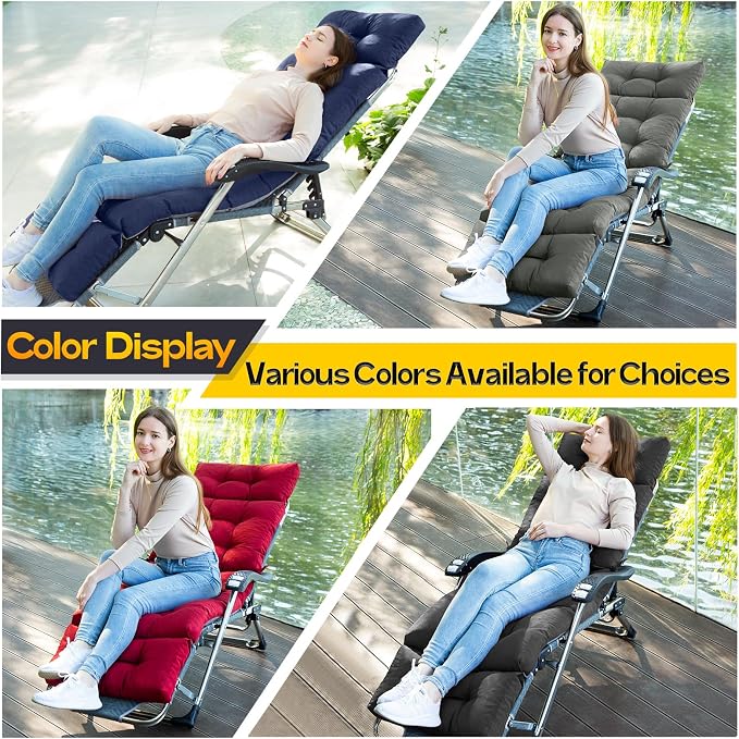 MAGIC ELEPHANT Chaise Lounge Cushion Outdoor, Memory Foam Patio Lounge Chair - Image 7