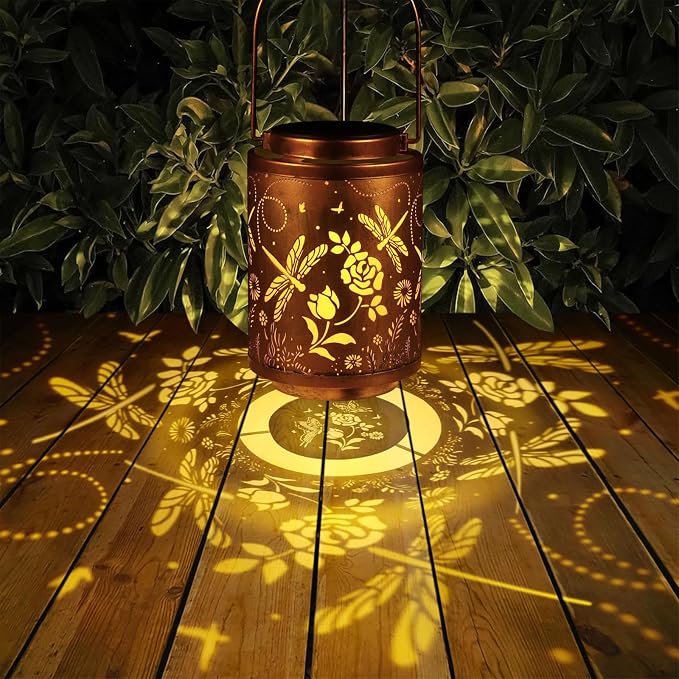 Solar Outdoor Lanterns, Dragonfly Garden Decor LED Light Hanging Waterproof - Image 3