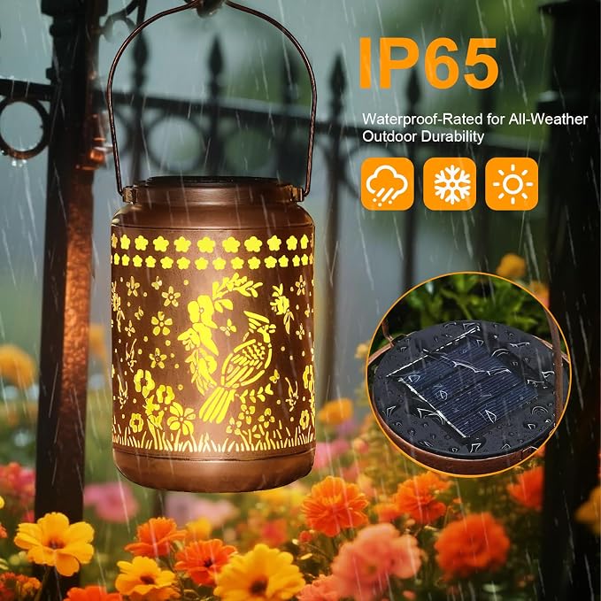 Cardinal Solar Lantern Outdoor Cardinal Decor Garden Decor Waterproof Light - Image 5