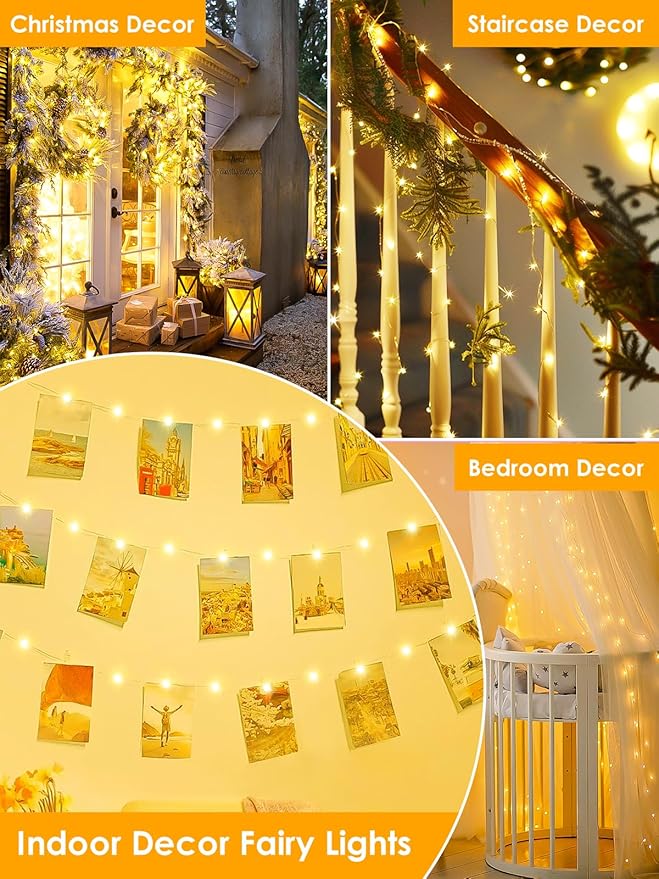 66Ft 200 LED Fairy Lights Plug in, Waterproof String Lights Outdoor & Indoor 8 - Image 6